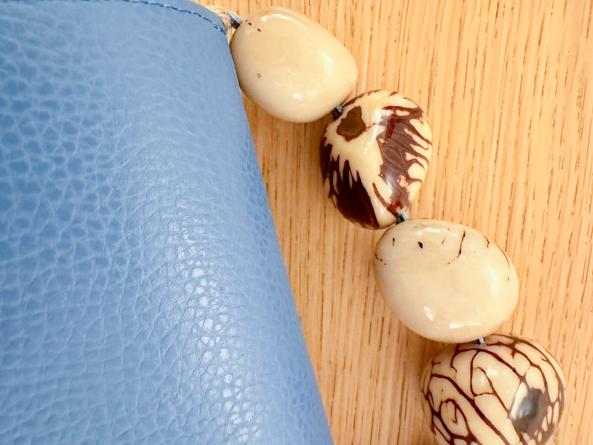 Blue Nica Tagua Leather Bag by Sabbai