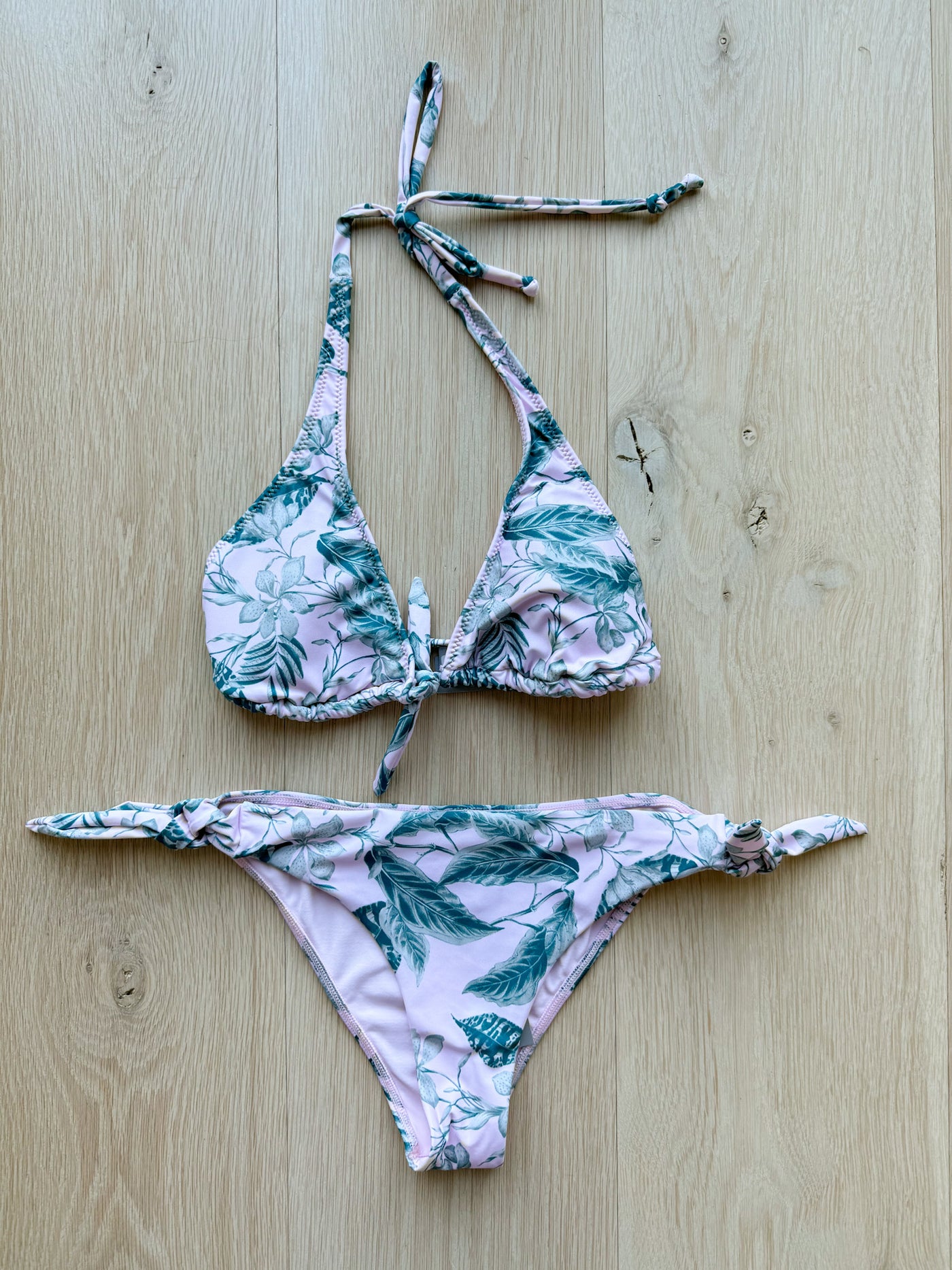 Palm Leaf Triangle Top Bikini