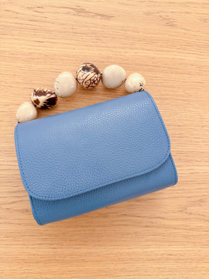 Blue Nica Tagua Leather Bag by Sabbai