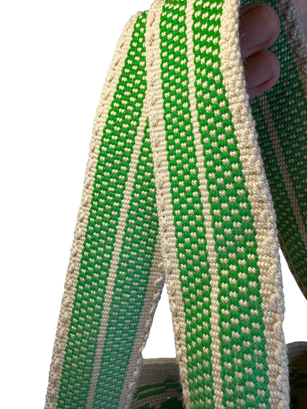 Two-tone Wayuú Mochila in Green Threat