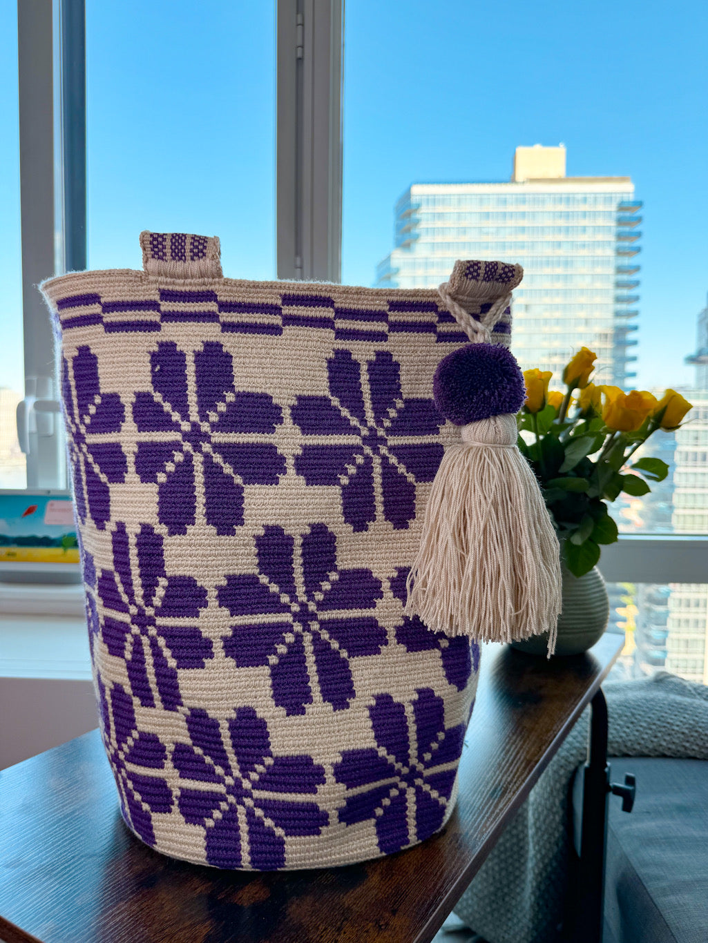 Two-tone Wayuú Mochila in Purple Threat