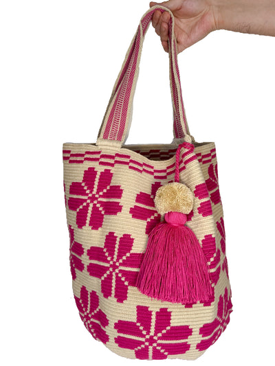 Two-Tone Wayuu in Hot Pink Mochila