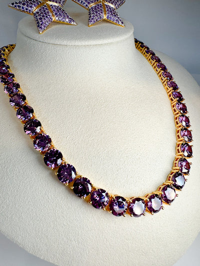 Tennis 8MM Amethyst Necklace by Senda 