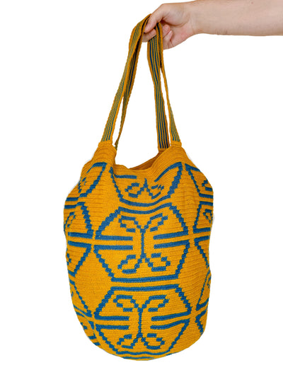 Two-tone Wayuú Mochila in Cotton Threat