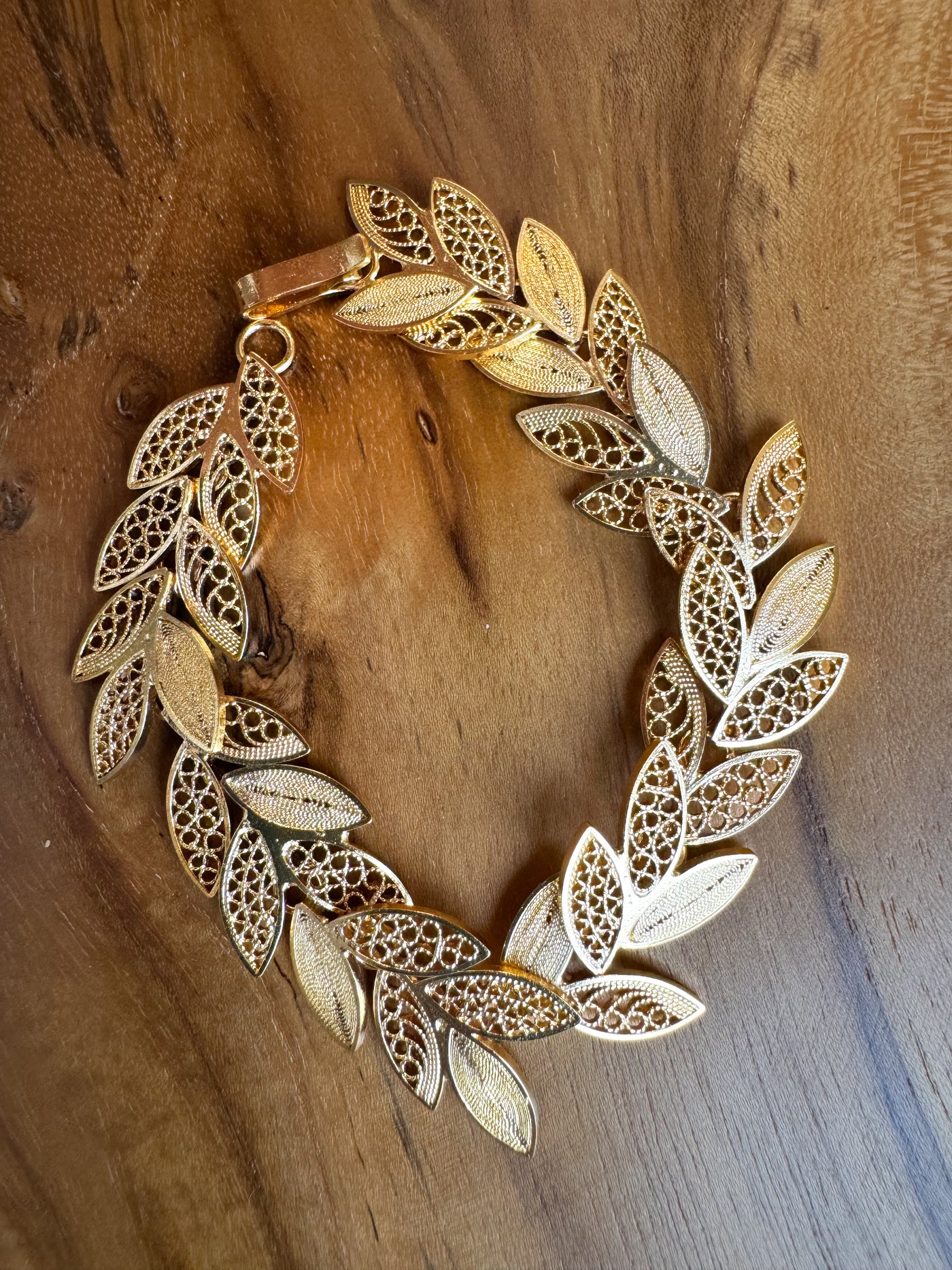 Filigree Bracelet with Leaves