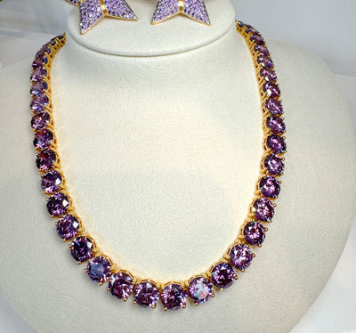 Tennis 8MM Amethyst Necklace by Senda 