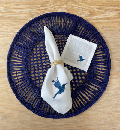 Hummingbird Embroidery Napkin and Coaster  by Helecho