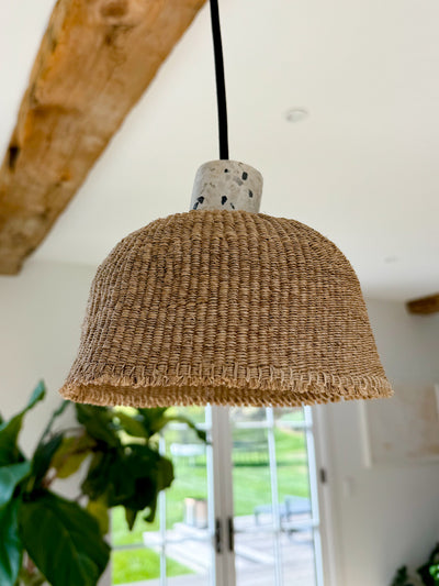 Hanging Lamps Woven from Fique Fiber