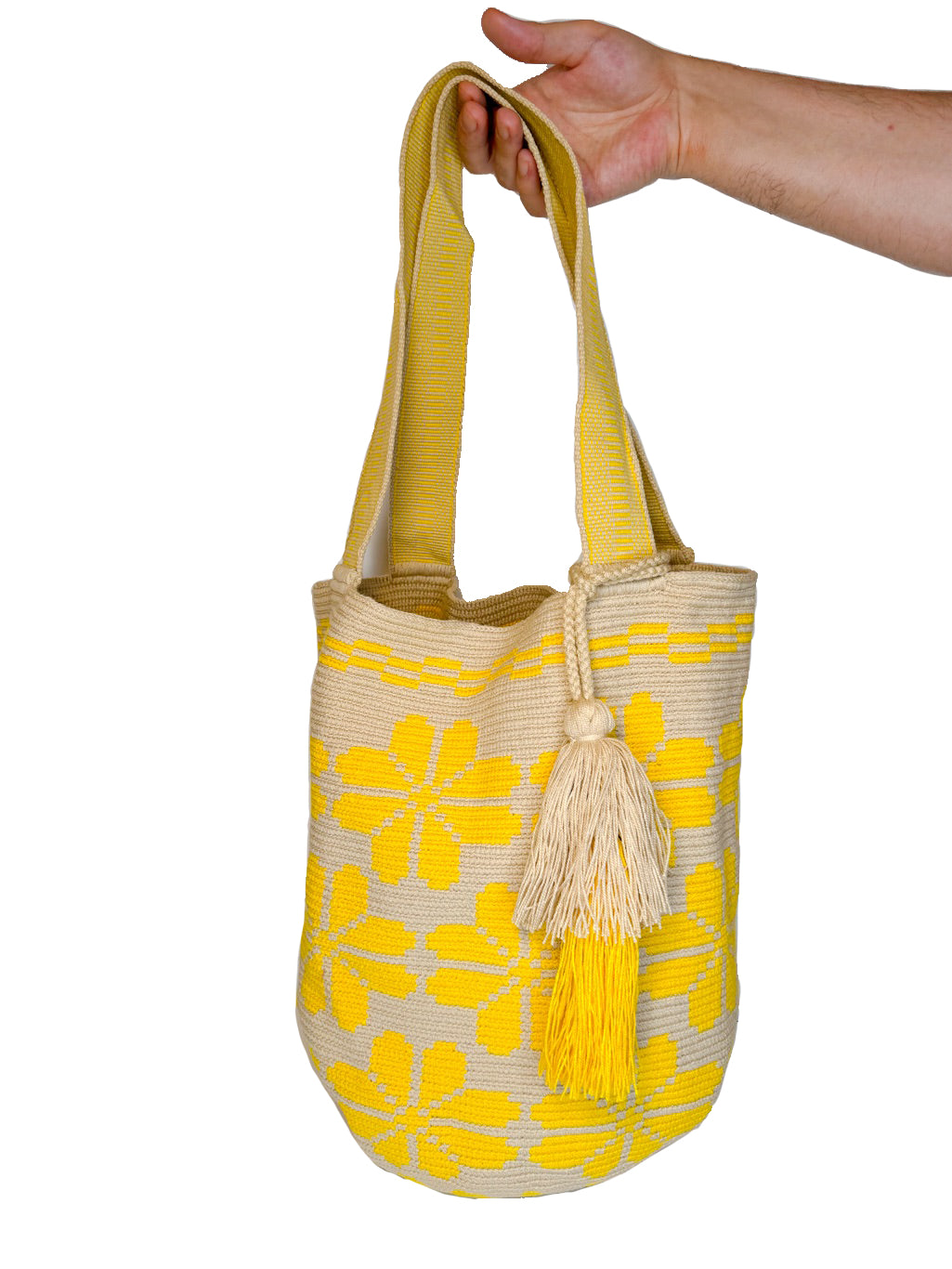 Two-tone Wayuú Mochila in Yellow Threat