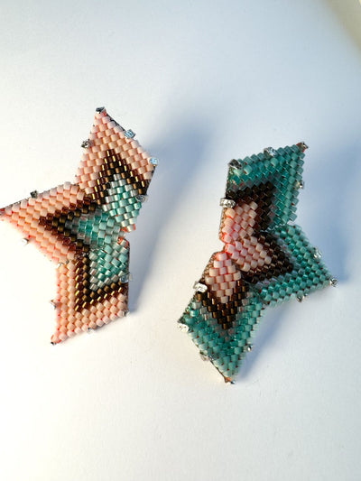 Beaded Mini Star Earrings &nbsp;by Pi Project