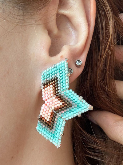 Beaded Mini Star Earrings &nbsp;by Pi Project