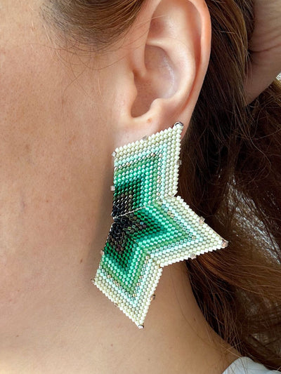 Beaded Star Earrings by Pi Project