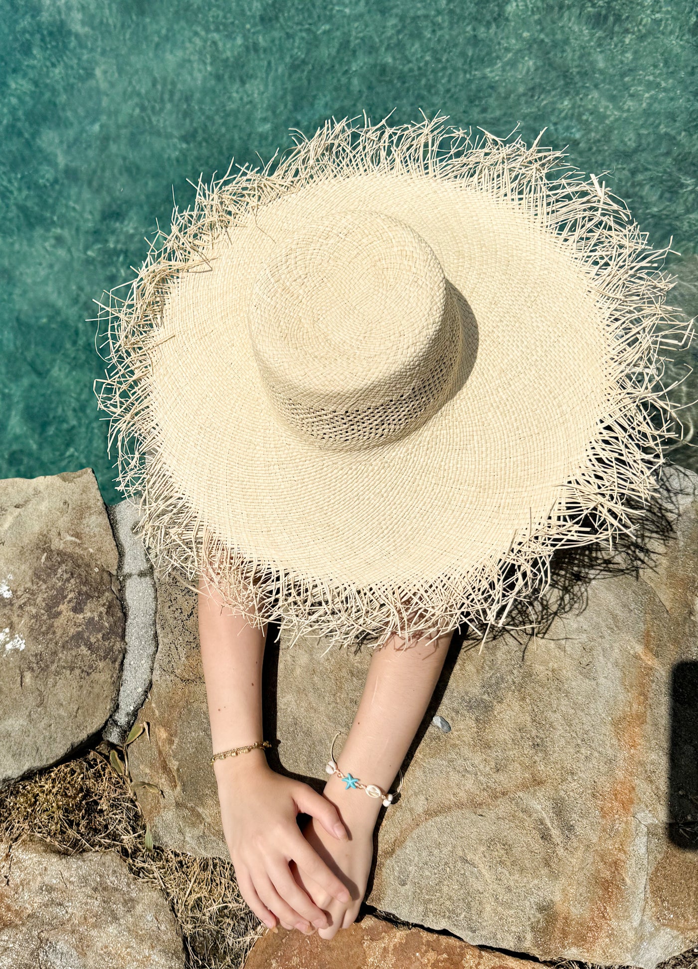 Banded Toquilla Hat with Fringes by Touché