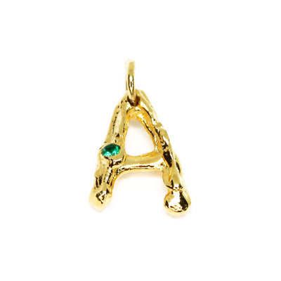 Gold Letter Charm by Claudia Trejos