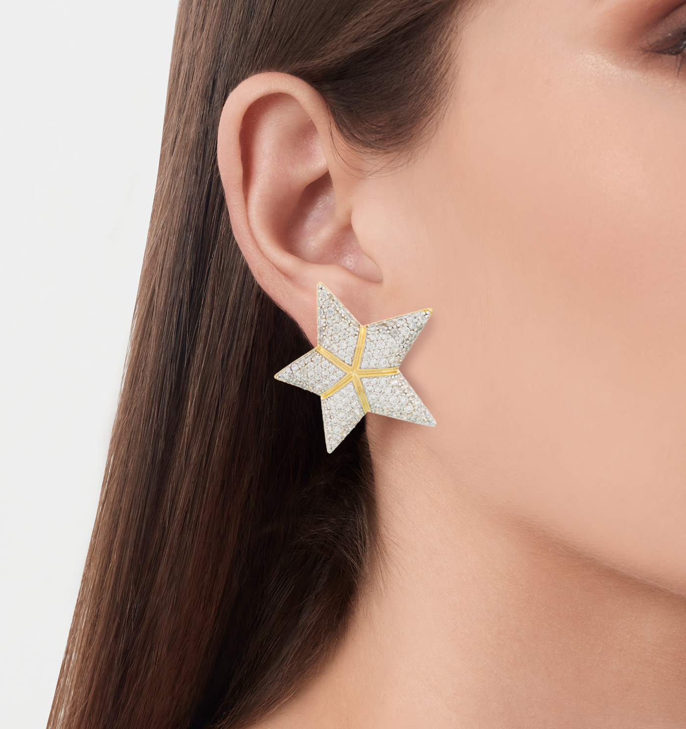 Bianka Star Earrings White by Senda