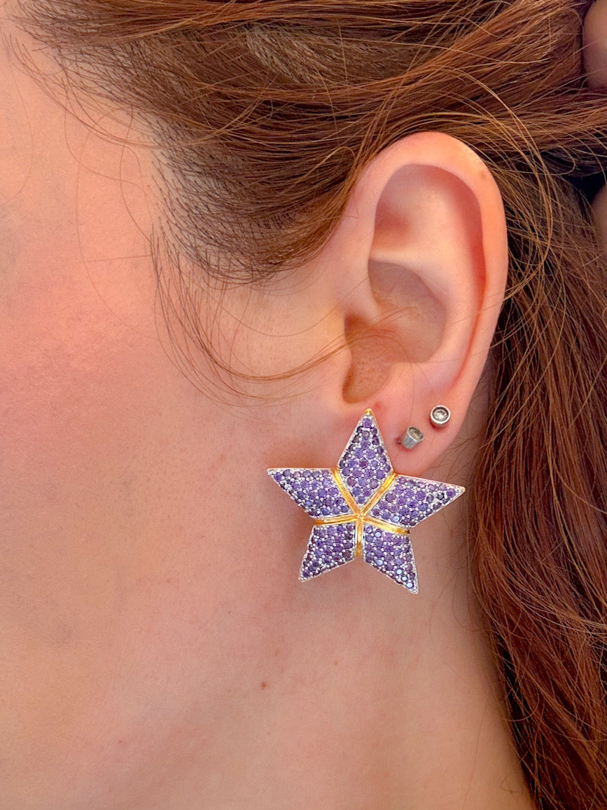 Bianka Lilac Star Earrings by Senda