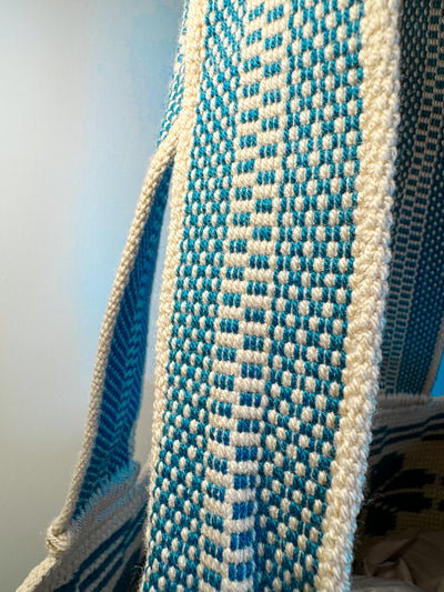 Two-tone Wayuú Mochila in Blue Threat 