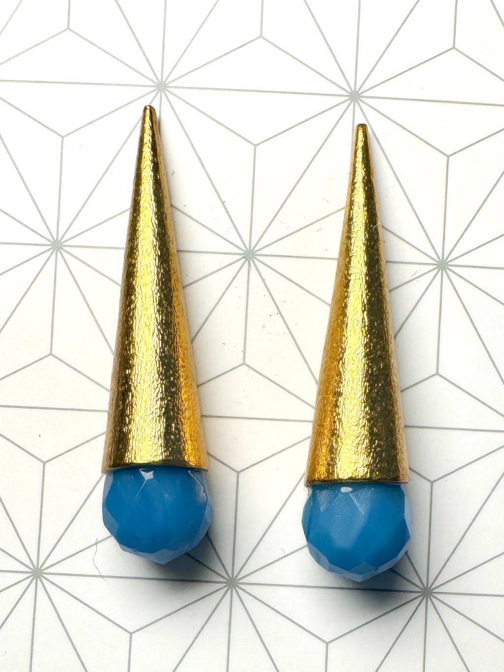 Cone Earrings with Jade by Pi Project