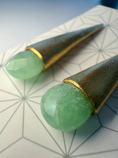 Cone Earrings with Jade by Pi Project