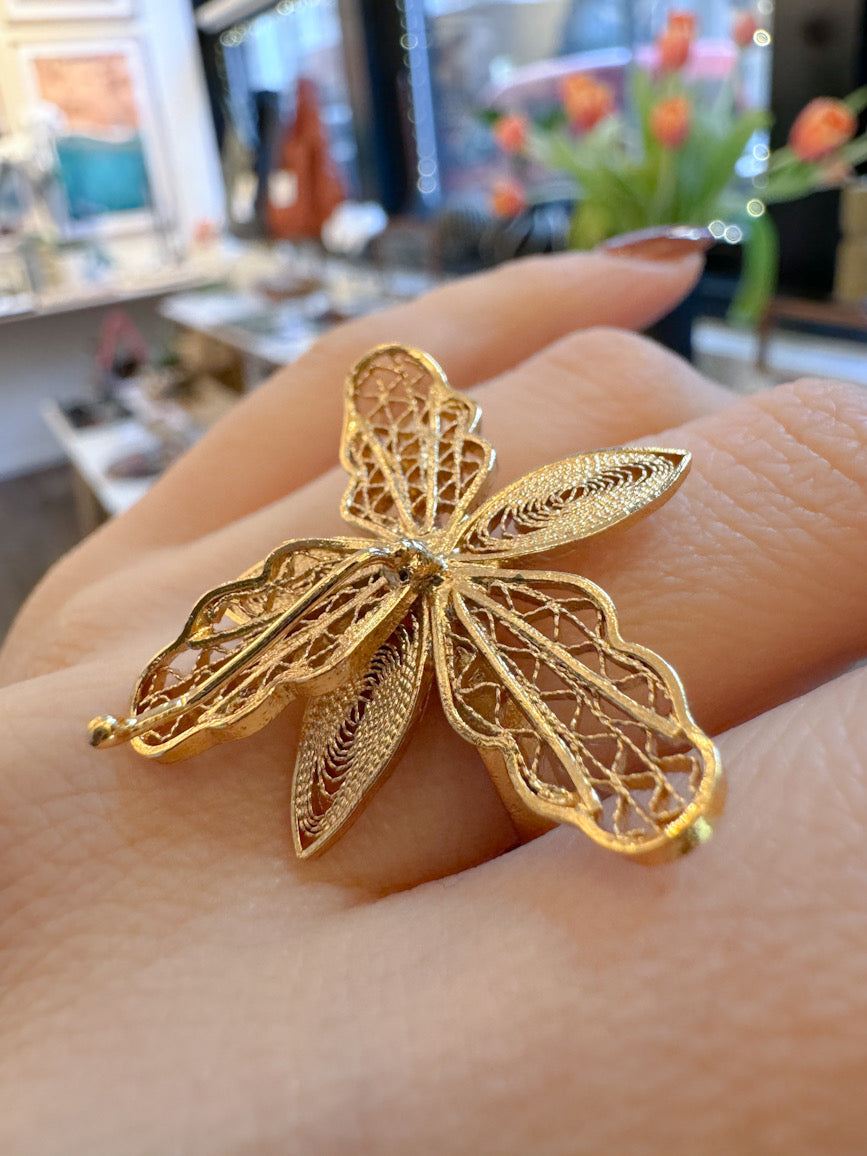 Orchid Filigree Ring