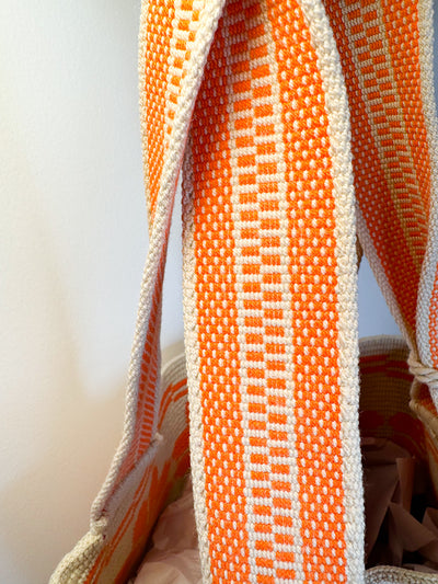 Two-tone Wayuú Mochila in Orange Threat