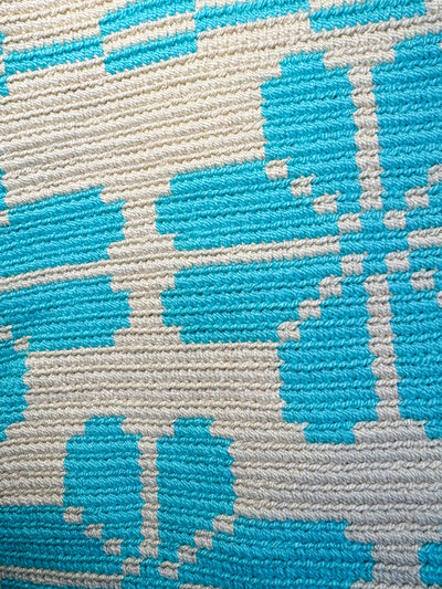 Two-tone Wayuú Mochila in Aqua Threat