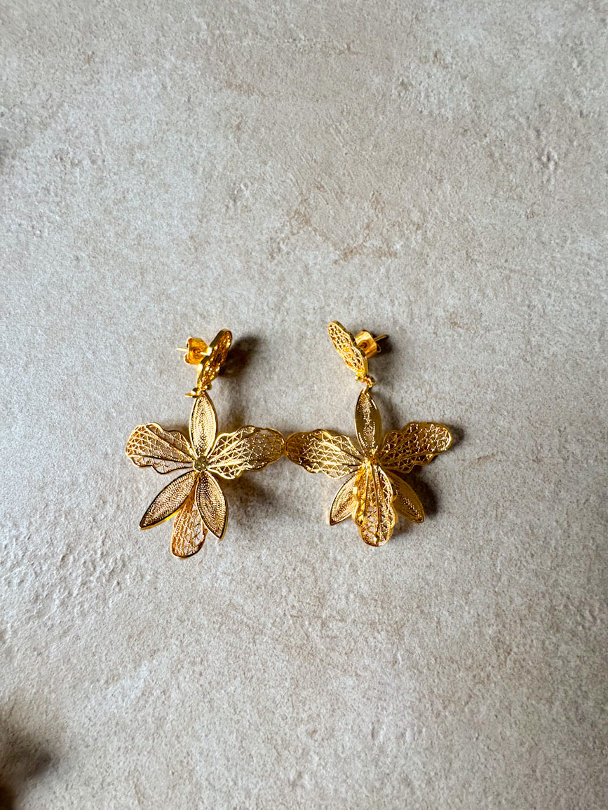 Filigree National Orchid Earrings