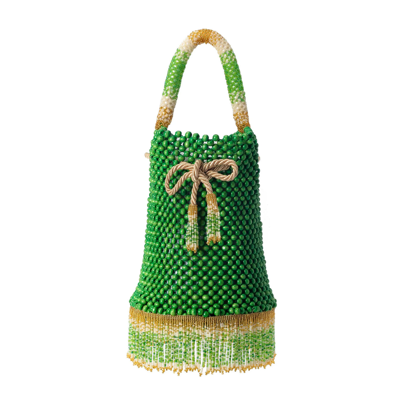 Green Waterfall Beaded Handbag by JETLAGMODE