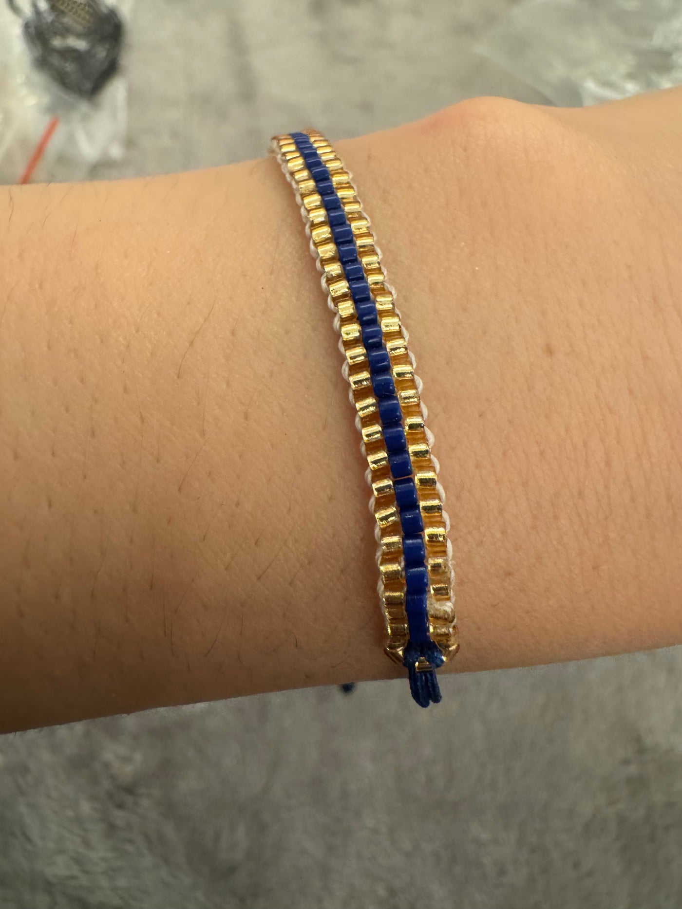 Santa Marta Beaded Bracelet Blue | Gold