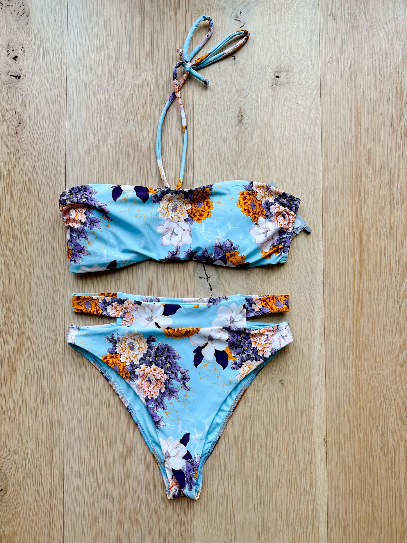 Blue Bikini with Flowers by Touché