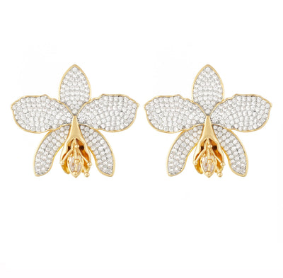 CRYSTAL CATLEYA ORCHID EARRINGS BY SENDA