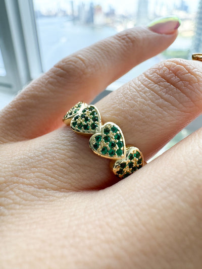 Lab Emerald Heart Ring by Bichota