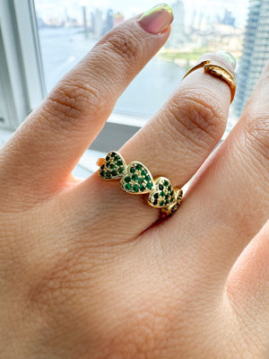 Lab Emerald Heart Ring by Bichota