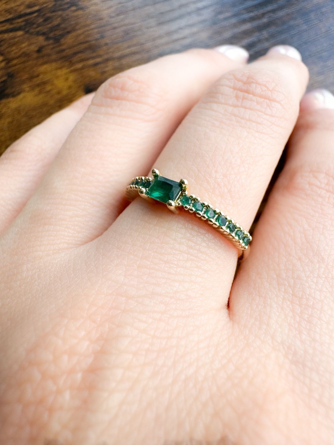 Lab Emerald Ring Band by Bichota