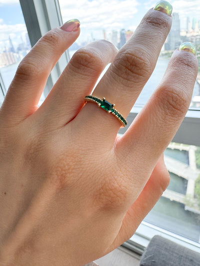 Lab Emerald Ring Band by Bichota