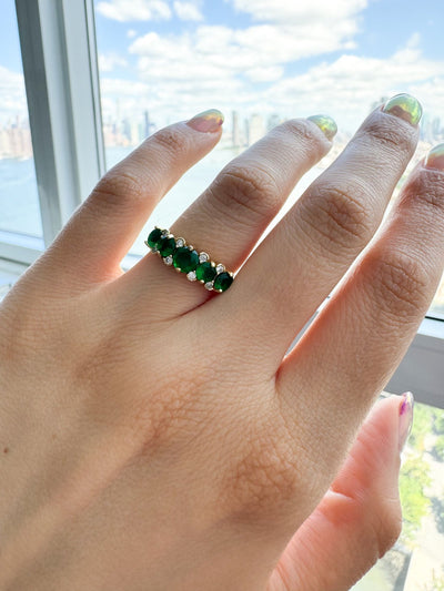 Lab Emerald Rings with Circonia by Bichora