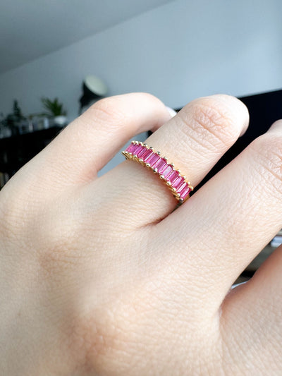 Red Zircone Ring Band by Bichota