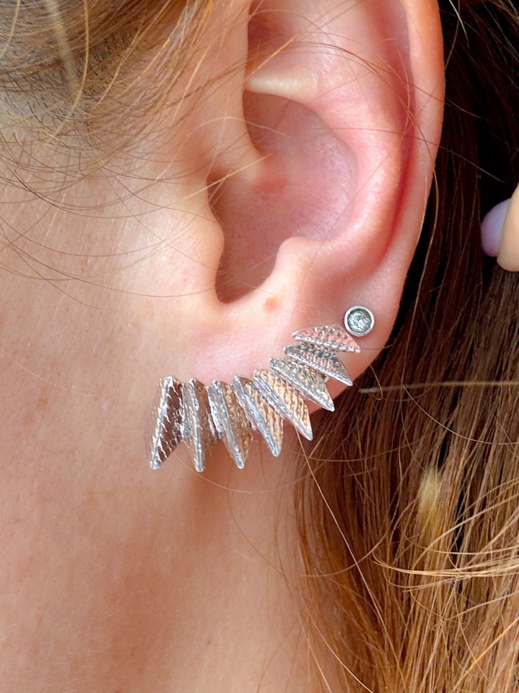 Silver Fan Earrings by Pi Project