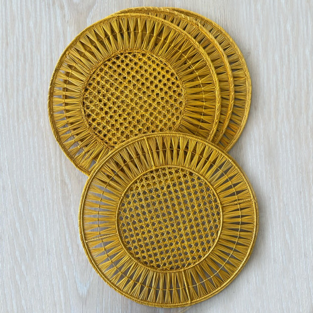 NEW Usiacurí Iraca Placemats (Set of 4) - YELLOW