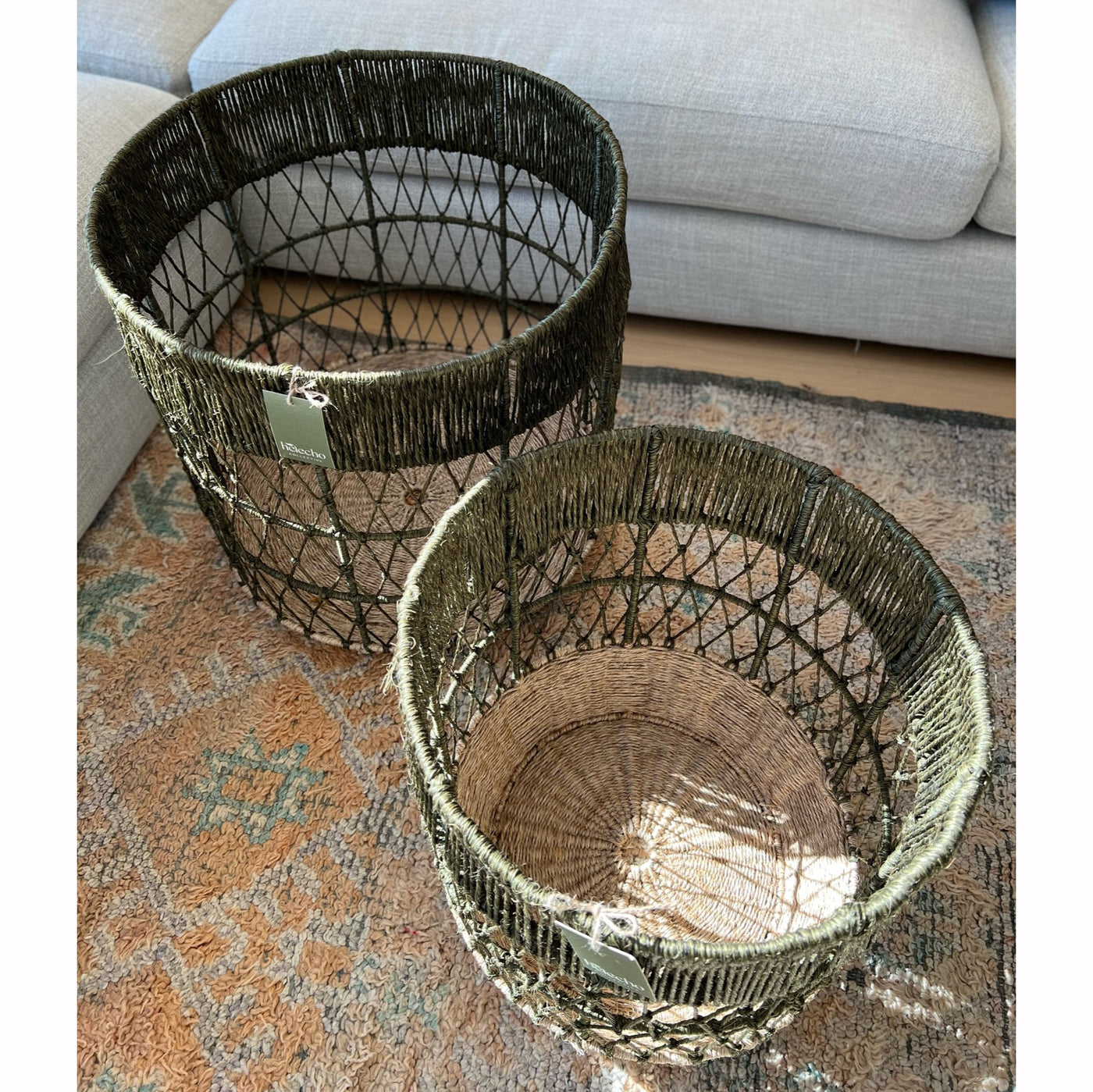 Santander Basket - Criss Cross - Large Olive