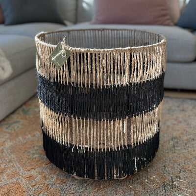 Santander Basket - Straight Weave - Large Black