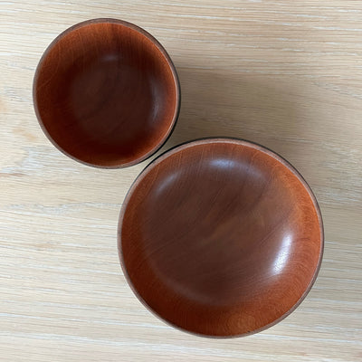 Hammered Wood Bowls - Set of 3