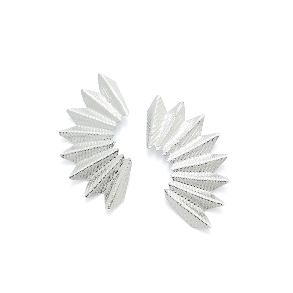 Silver Fan Earrings by Pi Project