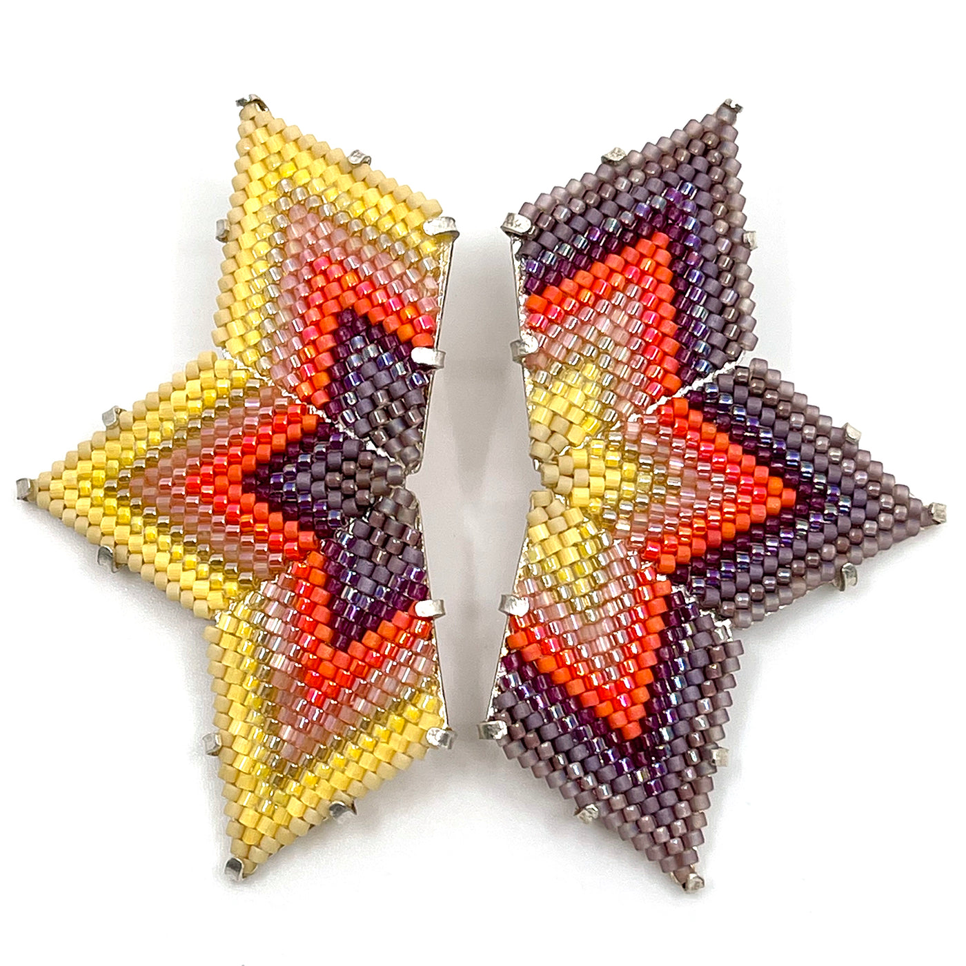 Beaded Star Earrings XL by Pi Project