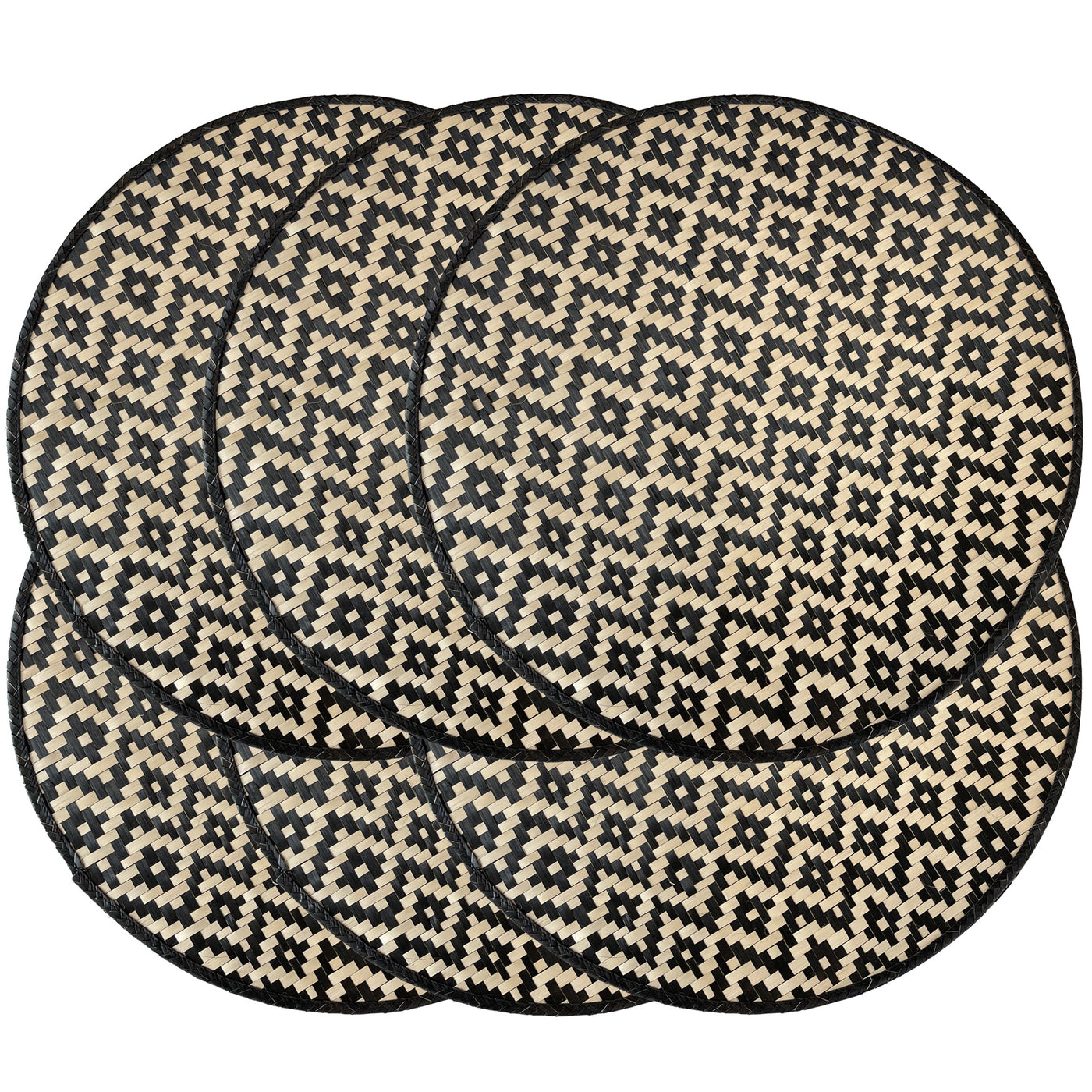 Paja Tetera Round Woven Placemats - Small Chakana (Set of 6)